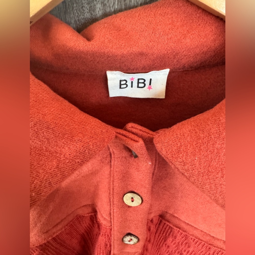 Bibi Rust-Colored Pullover Sweater Collared Henle… - image 5